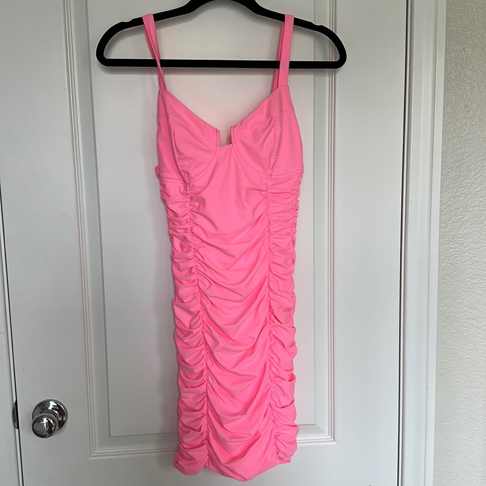 Tiger Mist, Hot pink mini dress